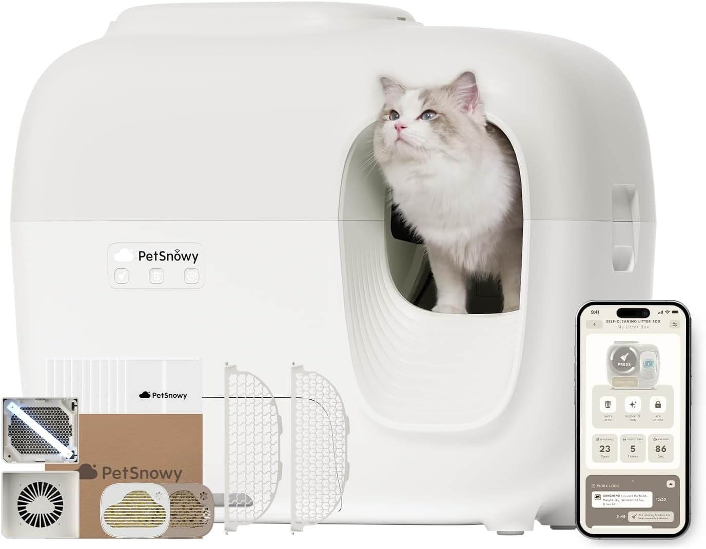 PetSnowy Snow+ Self-Cleaning Cat Litter Box