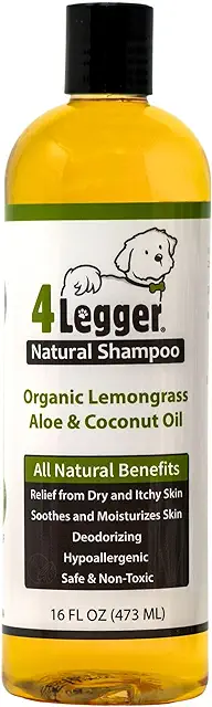 4-Legger Certified Organic Hypo-Allergenic Dog Shampoo with Aloe Vera Unscented