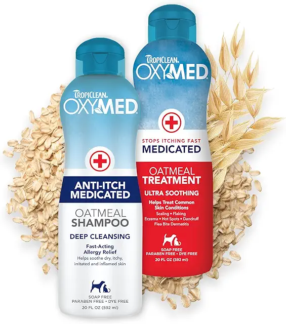 TropiClean OxyMed Medicated Oatmeal Shampoo & Conditioner for Dogs